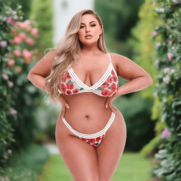 Baci White Floral Set open back Queen Lingerie & Clothing My Amazing Fantasy