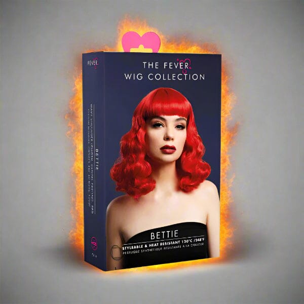 Fever Bettie Wig with Short Fringe, Red Wigs My Amazing Fantasy