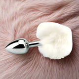 Furry Fantasy White Bunny Tail Butt Plug