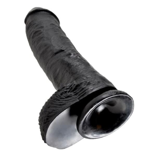 King Cock - 10" Cock with Balls - Black Dildos & Dongs My Amazing Fantasy