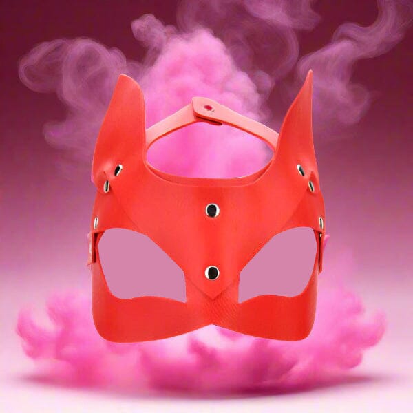 Kitty Cat Face Mask in Red Fetish My Amazing Fantasy