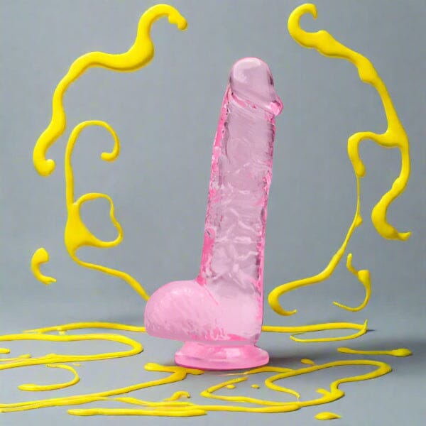 Loving Joy 7' Dildo with Balls - Pink Dildos & Dongs My Amazing Fantasy