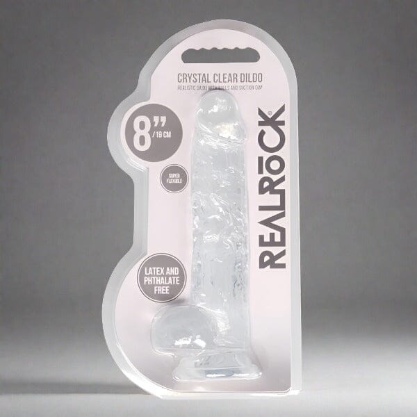 Realrock Crystal Clear 8" Dildo with Balls Dildos & Dongs My Amazing Fantasy