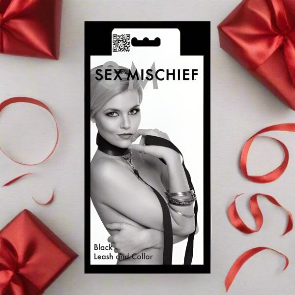 Sex & Mischief Leash & Collar Set in Black Fetish My Amazing Fantasy