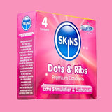 Skins Condoms Dots & Ribs - 4 Pack