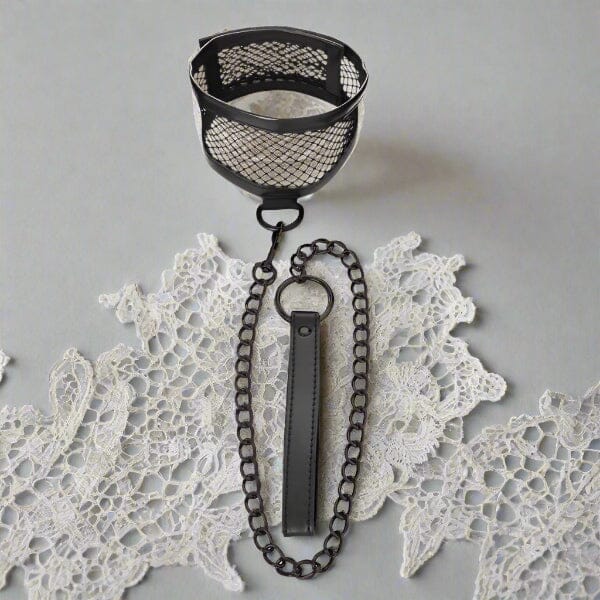 S&M Fishnet Collar & Leash Fetish My Amazing Fantasy