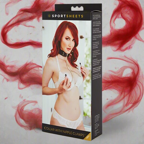 Sportsheets Collar with Nipple Clamps Fetish My Amazing Fantasy