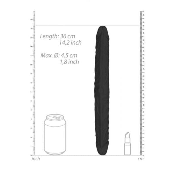 Real Rock Double Dong 14" (Black) Dildos & Dongs My Amazing Fantasy