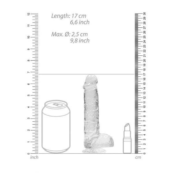 Realrock 6" Crystal Clear +Balls Clear Dildos & Dongs My Amazing Fantasy