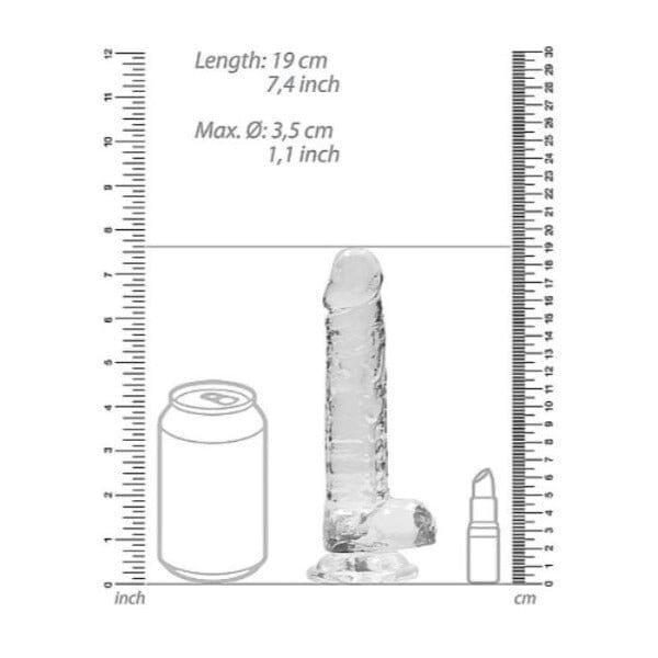 Realrock 7" Crystal Clear +Balls Clear Dildos & Dongs My Amazing Fantasy