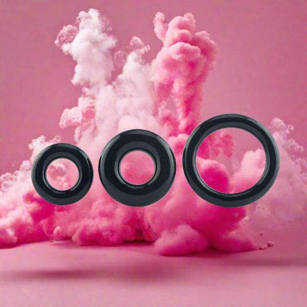 RingOs 3 Pack - Black Cock Rings My Amazing Fantasy