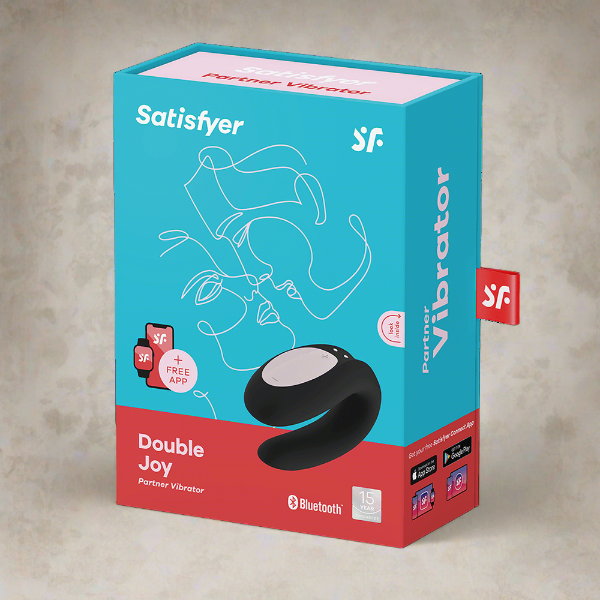 Satisfyer - Double Joy - Black - App Enabled Toys My Amazing Fantasy