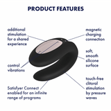 Satisfyer - Double Joy - Black - App Enabled Toys My Amazing Fantasy