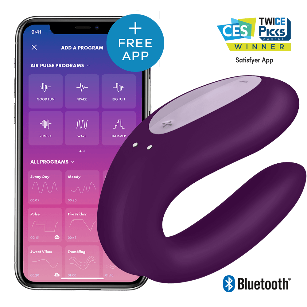 Satisfyer - Double Joy - Lilac - App Enabled Toys My Amazing Fantasy