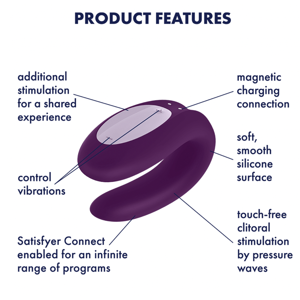 Satisfyer - Double Joy - Lilac - App Enabled Toys My Amazing Fantasy