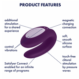 Satisfyer - Double Joy - Lilac - App Enabled Toys My Amazing Fantasy