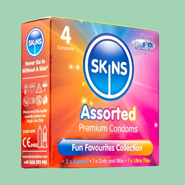 Skins Condoms Assorted - 4 Pack Condoms My Amazing Fantasy