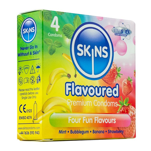 Skins Condoms Assorted Flavours - 4 Pack Condoms My Amazing Fantasy