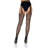 Fishnet Suspender Pantyhose Black OS