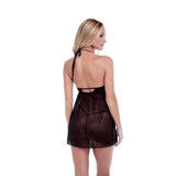 Baci Eco Lace & Mesh Chemise Black SM
