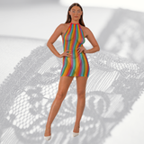 Rainbow Halter Neck Dress