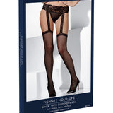 Fishnet Hold-Ups, Black With Suspender Belt
