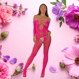 Lace Up Front Crotchless Bodystocking