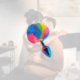 Bunny Tail Buttplug 80mm - 28mm Rainbow