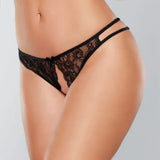 Lovesick Crotchless Lace Panty With Dual Side Straps