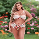Baci White Floral Set High Waist Queen Lingerie & Clothing My Amazing Fantasy 