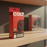 COLT Silicone Rechargeable Cock Ring - Black Black