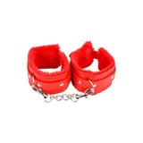 Furry Plush Wrist Cuffs Red Fetish My Amazing Fantasy 