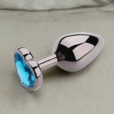 Heart Shape Blue Gem Anal Plug - Medium