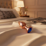 Diamond Facets Anal Plug Rose Small - Blue
