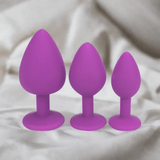 Jewelled Silicone Butt Plug Purple -S Anal Toys My Amazing Fantasy 