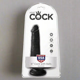 King Cock 6" Cock With Balls - Black Dildos & Dongs My Amazing Fantasy 