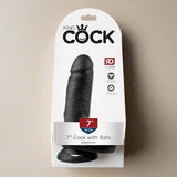 King Cock 7" Cock with Balls - Black Dildos & Dongs My Amazing Fantasy 