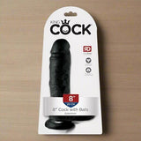 King Cock - 8" Cock with Balls - Black Dildos & Dongs My Amazing Fantasy 