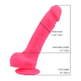 Loving Joy 8 Inch Realistic Silicone Dildo with Suction Cup and Balls – Pink. Dildos & Dongs My Amazing Fantasy 