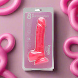 Loving Joy 8 Inch Realistic Silicone Dildo with Suction Cup and Balls – Pink. Dildos & Dongs My Amazing Fantasy 