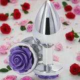 Purple Rose Design Butt Plug - Medium Anal Toys My Amazing Fantasy 