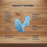 Satisfyer Deep Diver Connect App Vibrating Plug Blue