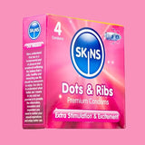 Skins Condoms Dots & Ribs - 4 Pack Condoms My Amazing Fantasy 