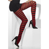 Fever - Red and Black Striped Opaque Tights Womens Lingerie & Clothing My Amazing Fantasy 