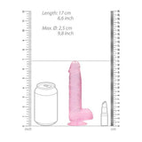 Realrock 6" Crystal Clear +Balls Pink Dildos & Dongs My Amazing Fantasy 