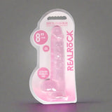 Realrock 8" Crystal Clear +Balls Pink Dildos & Dongs My Amazing Fantasy 