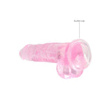 Realrock 8" Crystal Clear +Balls Pink Dildos & Dongs My Amazing Fantasy 