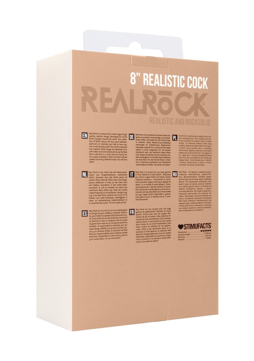 Realrock 8" Realistic +Balls Flesh Dildos & Dongs My Amazing Fantasy 