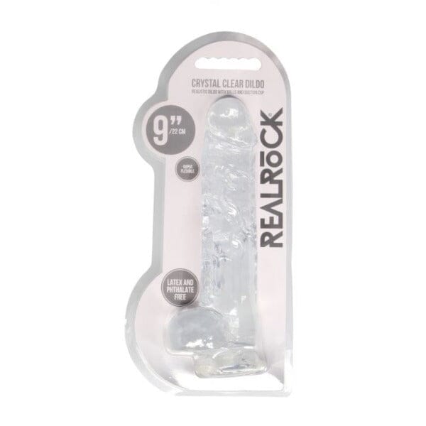 Realrock 9" Crystal Clear +Balls Clear Dildos & Dongs My Amazing Fantasy 