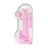 Realrock 9" Crystal Clear +Balls Pink Dildos & Dongs My Amazing Fantasy 